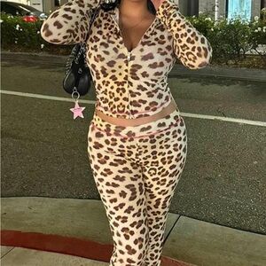 Leopard print 2-piece set